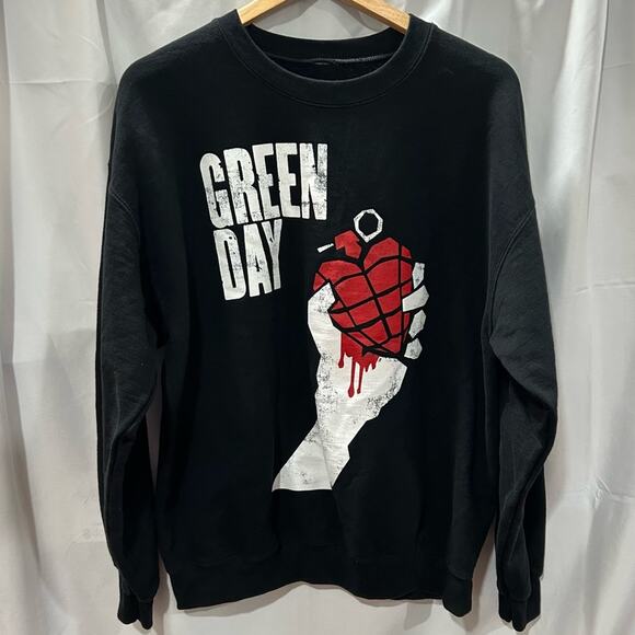 Green day black crewneck sweater mens size large - Picture 2 of 6